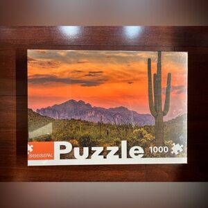 1000 Piece Sunset Cactus By Seesaw Puzzle 19x29 Desert Landscape FACTORY SEALED